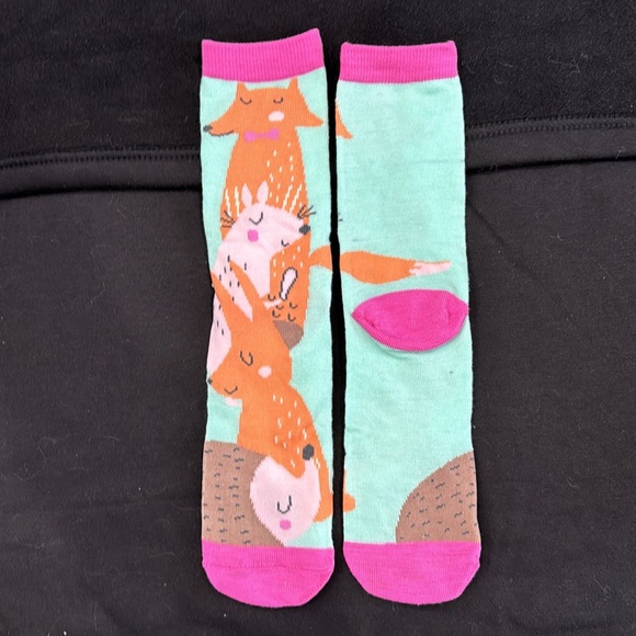 Women’s- Multi Colored- Animal Themed- Crew Socks - Picture 2 of 5